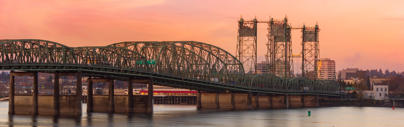 Columbia River and Oregon-Washington I5 Bridge