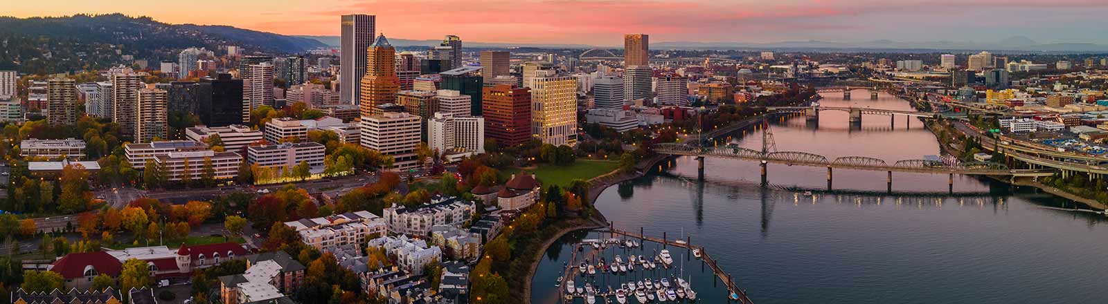 Downtown Portland in spring